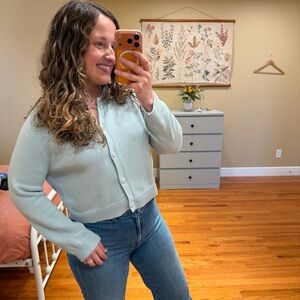 Universal Thread Light Blue Pure Cotton Cardigan Sweater Large